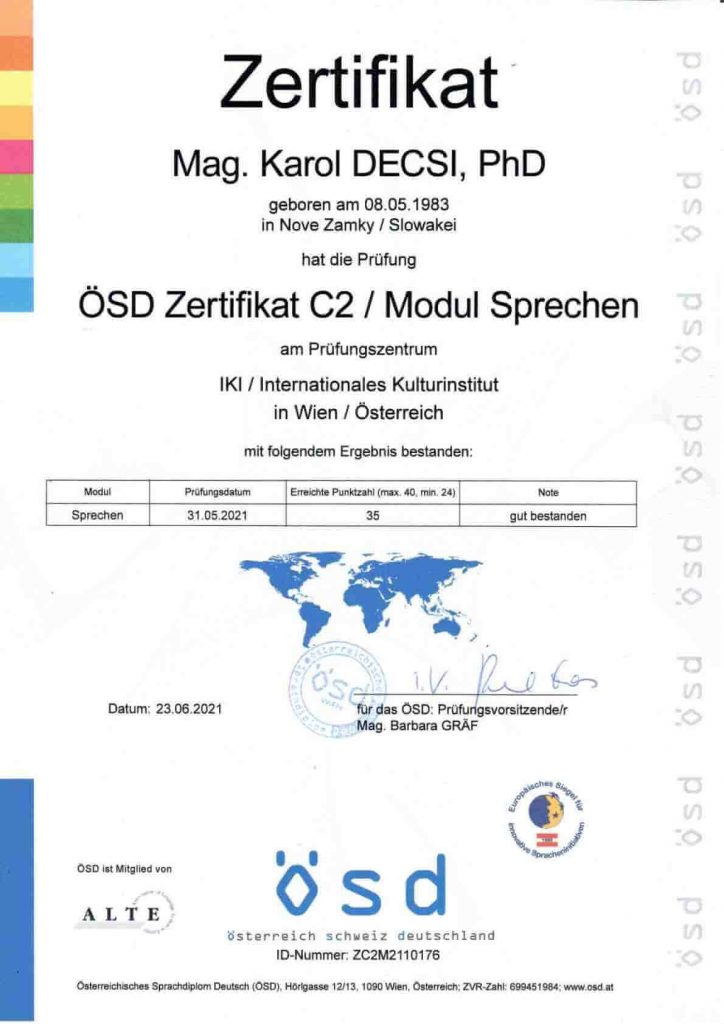 C2 Certifikát z nemeckého jazyka - písanie